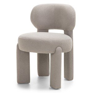 Jídelní designová židle Falone boucle šedo-béžová