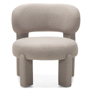 Designové křeslo Falone boucle šedo-béžové