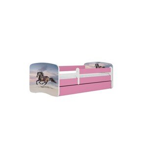Dětská postel Babydreams běžící kůň růžová