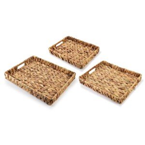 Sada 3 ks podnosů AMPARO vodní hyacint natural