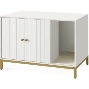 Kočičí toaleta Glenda 80 cm bílá/zlatá