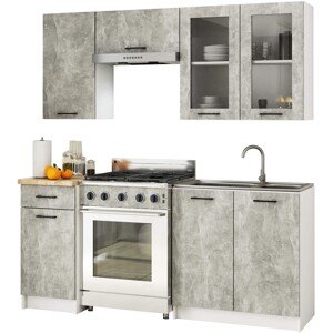 Kuchyňská linka Olivie H720 1,8 m prosklená beton