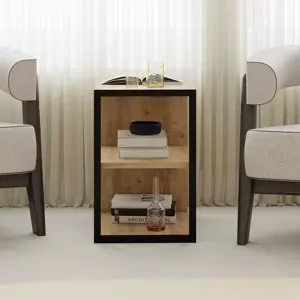Odkládací stolek Houseland Echo dub safírový/černý