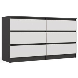 Komoda Malwa M6 140 cm antracit/bílá