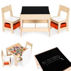 Sada dětského nábytku HOME ECOTOYS dřevěný dekor