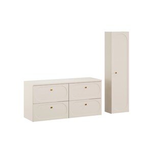Koupelnová sestava s deskou a skříňkami Donna 120 cm písková
