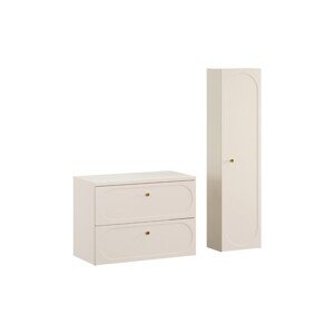 Koupelnová sestava s deskou a skříňkami Donna 80 cm písková