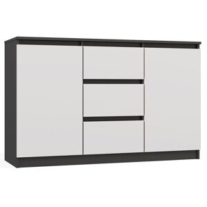 Komoda Malwa 2D3S 120 cm antracit/bílá