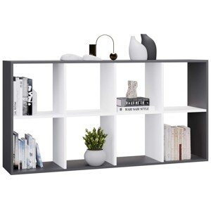 Regál Malax 2x4 147 cm antracit/bílý