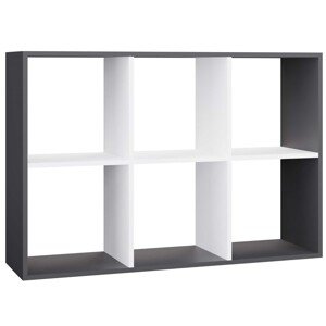 Regál Malax 2x3 110 cm antracit/bílý