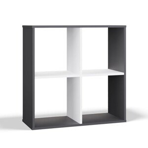 Regál Malax 2x2 74 cm antracit/bílý