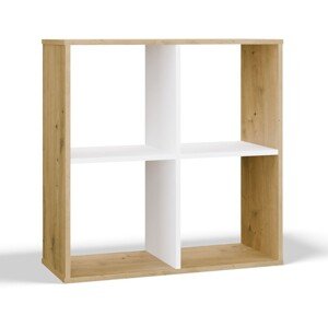 Regál Malax 2x2 74 cm dub Artisan/bílý