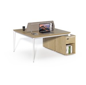 Kancelársky set pre 2 osoby Houseland Profit Max 04 1614 dub/biela