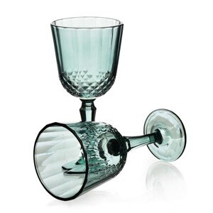 Sada 4 ks sklenic na stopce ELLA 300 ml zelená