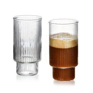 Sada 4 ks sklenic ELLA STRIPES 400 ml čirá