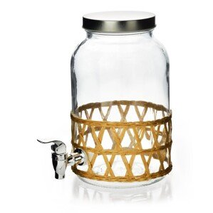 Skleněná nádoba na nápoje s kohoutkem MODERN KITCHEN 3,5 l čirá