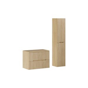 Koupelnová sestava Nordic s deskou a skříňkami 80 cm dub cremona