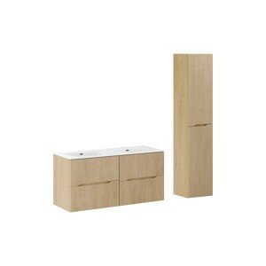 Koupelnová sestava Nordic se skříňkami a zápustnými umyvadly 120 cm dub cremona