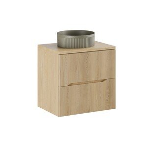 Závěsná skříňka Nordic Beyond s deskou a umyvadlem 60 cm dub cremona