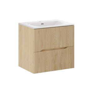 Závěsná skříňka Nordic s umyvadlem 60 cm dub cremona