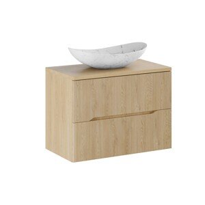 Závěsná skříňka Nordic Lena s deskou a umyvadlem 80 cm dub cremona