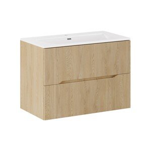 Závěsná skříňka Nordic Sky s umyvadlem 80 cm dub cremona