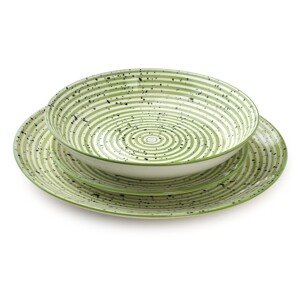 Porcelánová sada 18 ks STRIPES GREEN zelená