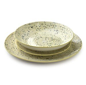 Porcelánová sada 18 ks talířů STRIPES BEIGE béžová