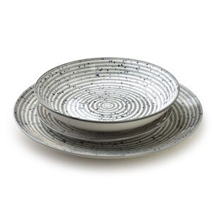 Porcelánová sada 18 ks STRIPES GREY šedá