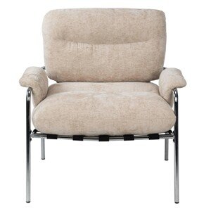 Designové křeslo Inverno béžové/chrom