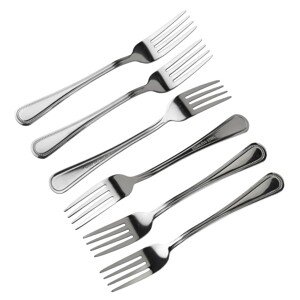 Sada 6 ks vidliček Chamile 19 cm stříbrná