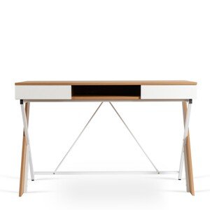 Psací stůl Rea 120 cm dub zlatý/bílý