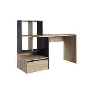 Psací stůl Paco s regálem 145 cm dub artisan/antracit