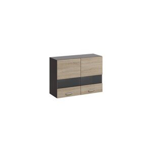 Závěsná kuchyňská skříňka Livia 80 cm prosklená dub sonoma