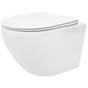 Závesná WC misa Rea Carlo Mini Rimless Flat biela