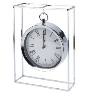 Stolní hodiny OROLO 25 cm stříbrné