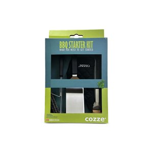 Cozze BBQ sada: grilovacia špachtľa, grilovacie kliešte, grilovacia kefa, grilovacia rukavica