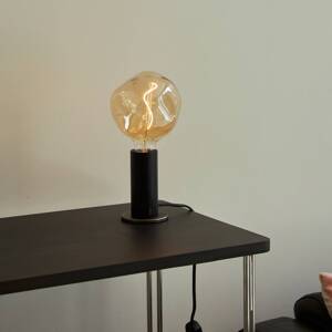 Stolná lampa Tala Knuckle, číre sklo, čierny dub