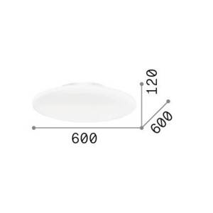 Stropné svietidlo Ideal Lux Smarties, opálové sklo, Ø 60 cm