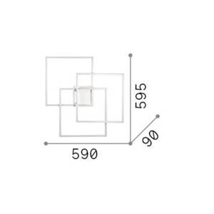 Ideal Lux LED nástenné svietidlo Frame black 3-light 59 x 59,5 cm