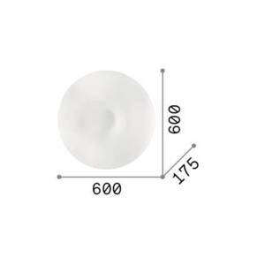 Nástenné svietidlo Ideal Lux Glory, opálové sklo, Ø 60 cm