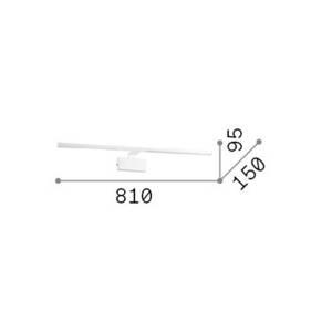 Ideal Lux LED nástenné svietidlo Alma chrómová farba kov šírka 81 cm