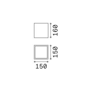 Ideal Lux stropné svietidlo Techo IP54, antracit, kov 15 x 15 cm
