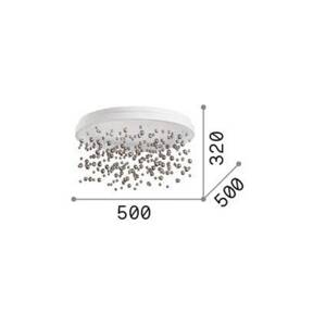 Ideal Lux LED stropné svietidlo Armony biele kovové sklo, Ø 50 cm