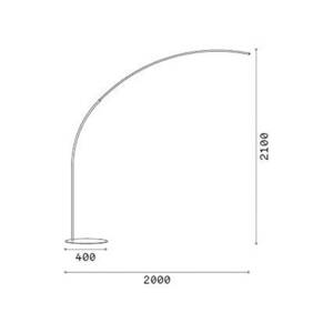 Ideal Lux LED stojacia lampa Comet, biela, kov, výška 210 cm