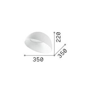 Ideal Lux LED stropné svietidlo Corolla-2, biele, kov, Ø 35 cm