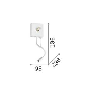 Nástenné svietidlo Ideal Lux Kid black fabric LED svetlo na čítanie USB port