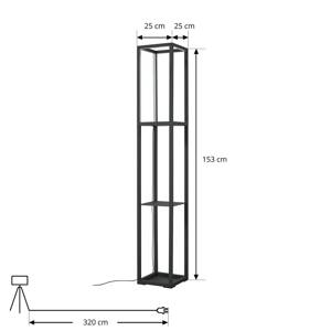 Lindby LED stojacia lampa Birta, stojaca, regál, výška 155 cm