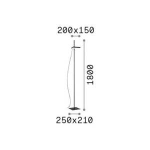 Ideal Lux LED stojacia lampa Lift, biela, kov, výška 180 cm