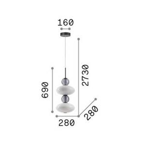 Závesné svietidlo Ideal Lux LED Lumiere-2, opálové/šedé sklo